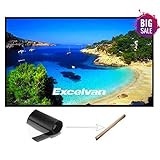 Excelvan Indoor Outdoor Portable Movie Screen 120 Inch 16:9 Home Cinema Projector Screen Roll Easily, PVC Fabric