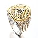 OAKKY Men's Stainless Steel Vintage Masonic Freemason Ring Biker Symbol Member Band Silver Gold Size 10