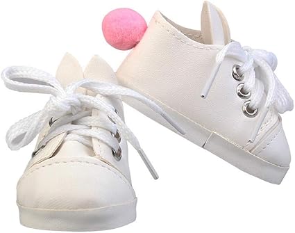 FidgetGear 18 Inch 14 Inch American Girl Doll Shoes Toy 5/7cm Cosplay Canvas Shoes 18 inch White
