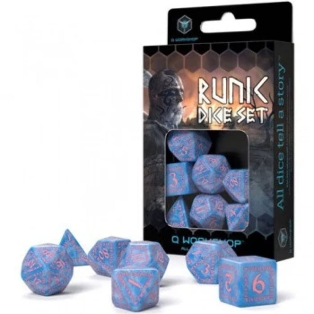Q-Workshop Runic Glacier & Pink Dice Set