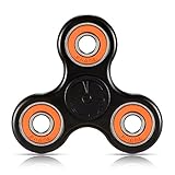 Toplay Fidget Spinner Toy Stress Reducer Ceramic Bearing - Perfect For ADD, ADHD, Anxiety, and Autism Adult Children (Black-orange)