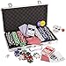Silly Goose Poker Chip Set, Poker Chips (300/11.5 gr), Color Dice (5), Playing Cards (2) Aluminum Case w/Key (1), Buttons (3)