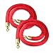 New Star Foodservice 54750 Red Velvet Stanchion Rope with Gold Color Plated Hooks, 79.5-Inch, Set of 2