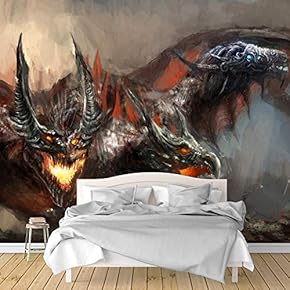 Wall Murals for Bedroom Dark Evil Dragon Removable Wallpaper Peel and Stick Wall Stickers - 66x96 inches