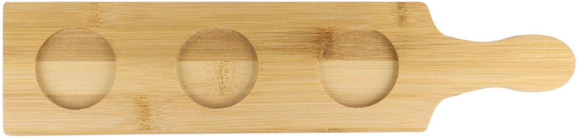3 Slots Bamboo Wine Serving Display Rack Flight Paddle Board for Wine Glass Jars (4)