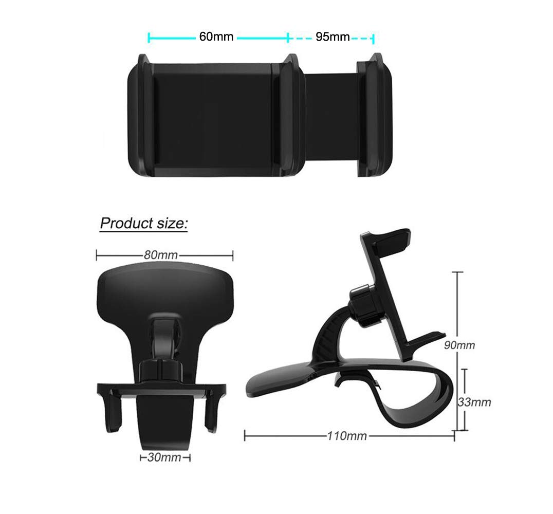 ZOORE Supporto Telefono per Auto, Porta Cellulare per Bocchette dell\'Aria, Rotazione 360 Gradi Universal iPhone Huawei Samsung GPS e Altri dispositivi Cellulari Car Regolabile cruscotto del Supporto