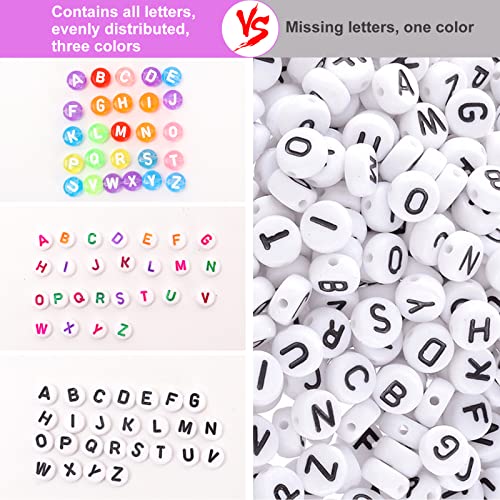 7100 Clay Beads for Jewelry Bracelet Making Kit, 24 Colors Flat Polymer Heishi Beads with Letter Beads, Gold Beads, Pendant Charms and Elastic Strings, Gift for Girls Age 6-12