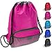 ButterFox Waterproof Swim PE Bag Gym Drawstring Sackpack Backpack for Kids, Men and Women with Dry/Wet Separation - Pink