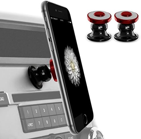 Caseco Core 360 Magnetic Car Mount Phone Holder for iPhone 7/6S Plus 5S/SE Samsung Galaxy/Note Devices - 2 Units (Red)