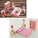 Soledi Wooden Doll Bedroom House Furniture Wardrob Bed Room Dollhouse Miniature Set For Kids Children Child Play Toy Gift