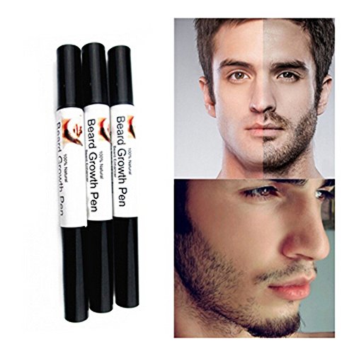 Practical Men's Beard Growth Liquid,Efaster Fast Enhance Facial Whiskers Nutrition Moustache Men Liquid Beard Growth Pen (2PC)