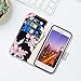 JanCalm for iPhone SE 2022 Case,iPhone 8 Case,iPhone 7 Case Pattern PU Leather [Card/Cash Slots] Stand Magnetic Closure Flip Cover Wallet Case for iPhone 7/8/SE 2020/ SE 2022 (4.7”) (Black/Flower)