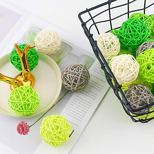 DomeStar Rattan Ball, 24PCS 2 Inch Wicker Ball Decorative Ball Orbs Vase Bowl Fillers