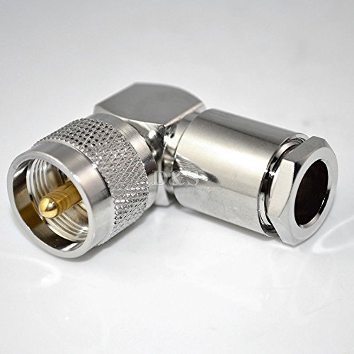 UHF Male PL259 Plug Right Angle Clamp RG8 RG165 RFC400 RF Coax Connector Adapter