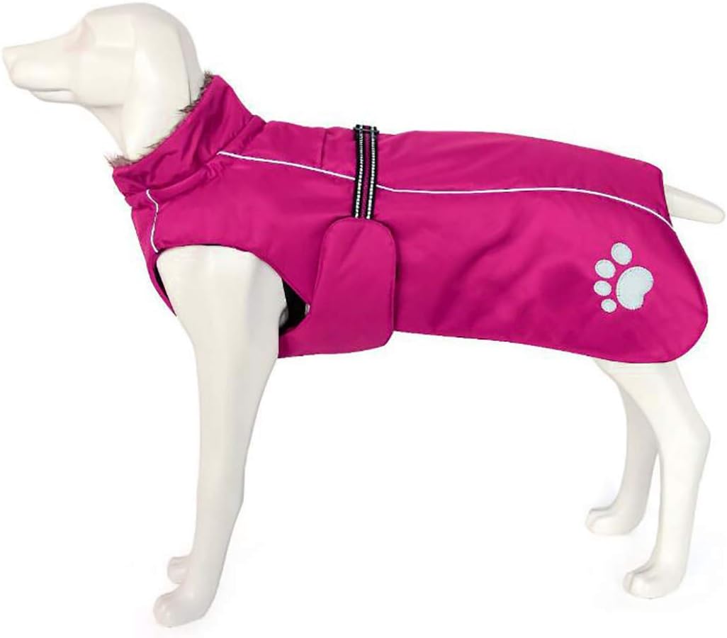 Morezi Dog Coats Waterproof Dog Winter Coat with Padded Fleece Lining Harness D Ring Fit for Labrador Retriever Cockapoo Springer Spaniel Doberman in Cold Weather