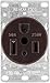 Eaton 1254 50-Amp 2-Pole 3-Wire 250-Volt Heavy Duty Grade Flush Mount Power Receptacle, Brown primary