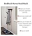 BIRDROCK HOME Dual Hook Coat Rack | 4 Dual Hooks | Wall Mounted Hat Key Rack Rail | Oil Rubbed Bronze Hooks | Dark Brown Pine Bathroom Rail