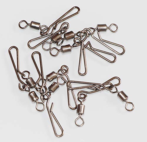 30 Stück Angelwirbel mit hängendem Schnappverschluss aus Edelstahl Rolling Ball Barrel Swivel mit Sicherheitsnaps… – Bild 5