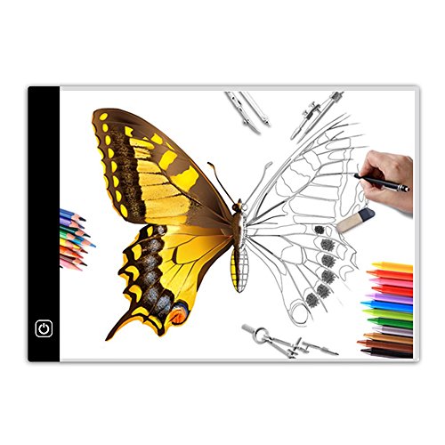 JIAN YA NA A4 Ultra-Thin Portable LED Light Box Tracer LED Copy Board 3 Levels Adjustable Brightness Dimmable Brightness Artcraft Tracing Light Pad Light Box for Artists Drawing Sketching Animatio