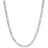 Savlano 925 Sterling Silver 4mm Italian Solid Figaro Link Chain Necklace Comes With a Gift Box for Men & Women - Made in Italy