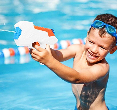 Zooawa Water Gun Blaster Pump, 2 Packs Water Blaster Shooting Water Pistols Kids Party Favor Toy for Summer Swimming Pool Beach Backyards, Black + Orange - Thumbnail 4