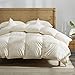 APSMILE Bedding Luxurious All Season Siberian Goose Down Comforter Queen- 1200TC 100% Original Cotton Cover,45 Oz Hypoallergenic Medium Warmth Duvet Insert (90x90 ins, Off-White)