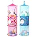 Homecube Hanging Mesh Space Saver Bags Organizer 3 Compartments Toy Storage Basket for Kids Room Organization Mesh Hanging Bag 2 Pcs Set ,Pink and Blue