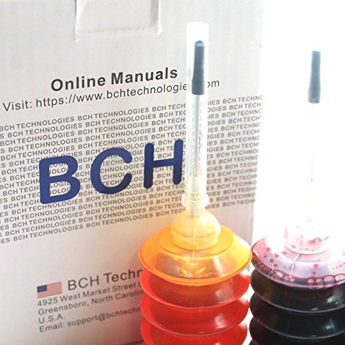 BCH Dye Ink Cartridge Refill Kit for 21 27 56 57 60 61 74 92 94 96 98 901 Cartridges 4-Bottle Combo Black Cyan Magenta Yellow ID30-KCMY - Thumbnail 2