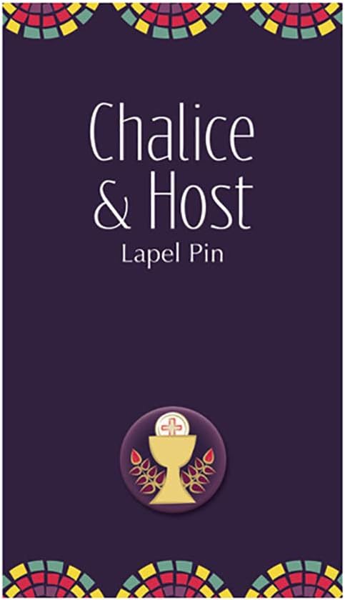 Silver Tone and Epoxy Religious Lapel Pins with Card, 5/8 Inch