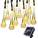 Icicle Solar Christmas String Lights, 15.7ft 8 Light Modes 20 LED Water Drop Fairy String Lighting for Outdoor & Indoor, Home, Patio, Lawn, Garden, Party, and Holiday Decorations (Warm White)