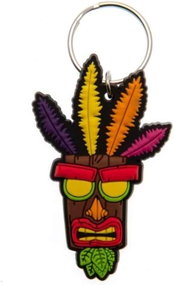 Amazon Co Jp クラッシュ バンディクー Crash Bandicoot オフィシャル商品 Pvc アクアク キャラクター キーホルダー ワンサイズ マルチカラー 服 ファッション小物