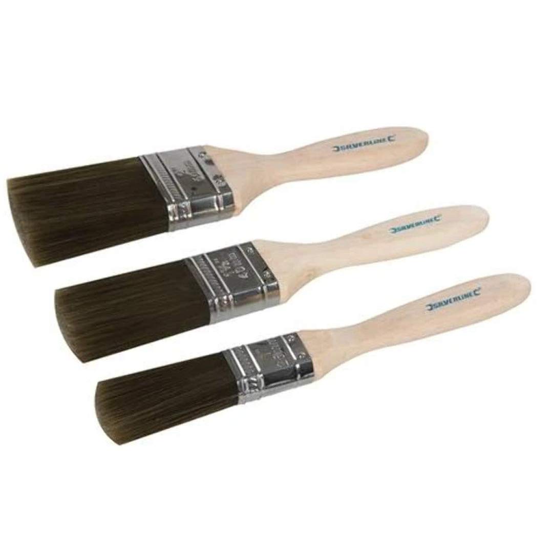 Silverline 605996 Premium Synthetic Bristle Brush, 3-Piece