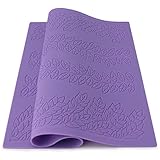 Beasea Purple Fondant Impression Mat Silicone Gumpaste Sugar Craft Cake Decorating Molds Supplies Leaf Design for Cupcake Wedding Cake Decoration Baking DIY