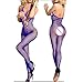 Sexy Funny Adult Sex Tempting Mesh Pantyhose Lingerie Bodysuit Open Crotch&Bust Nightwear Tights Bodystockings (Blue)