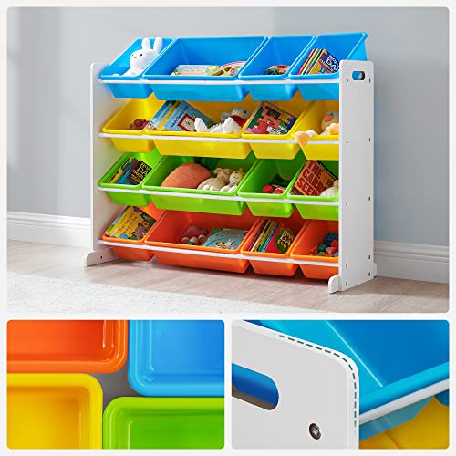 SONGMICS Kid's Large Toy Storage Unit with 16 Removable Bins, for