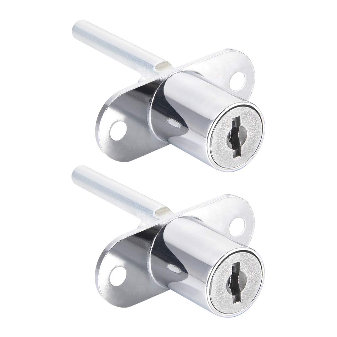 Photo 1 of uxcell Drawer Desk Wardrobe Cabinet Plunger Lock, 5/8" Cylinder Diameter 13/16" Cylinder Length, Zinc Alloy Chrome Finish, Keyed Different 2Pcs