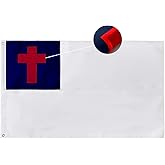 Christian Flag 4x6 ft Embroidered Christian Flags for Outdoor Heavy Duty Christianity Church Cross Jesus Flag with 2 Brass Grommets Easter Day Outside Decoration