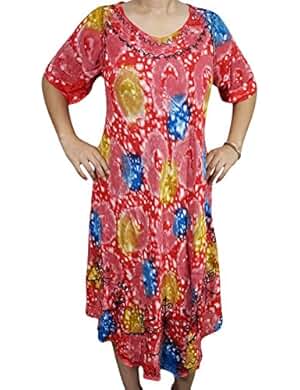 2 Womens Oversized Kaftan Dresses Colorful Resort Wear Beach Cover Up Tank Dress xxl