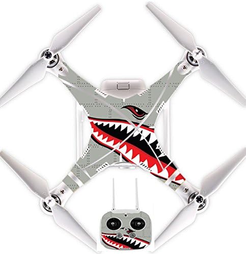 Shark Teeth DJI Phantom 3 Professional / Advanced / 4K Pro Vinyl Skin Wrap Decal Sticker Radio Battery Tablet Holder Quadcopter