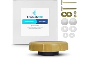 EvertechPRO Universal Extra Thick Toilet Wax Ring Replacement Kit for Floor Outlet Toilet Bowl with Black Rubber Flange Funnel Water Tight Seal Gasket Accommodates 3 Inch and 4 Inch Waste Lines