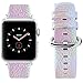 baozai Compatible Apple Watch Band Series 5 40mm 38mm, Iridescent Leather Band Replacement Strap for iWatch Series 5/4/3/2/1 Women