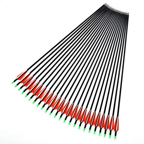 M.A.K MAK 6/12/24pcs 30" Carbon Arrow Shaft Plastics Fletching Changable Head Fit Compound Bow