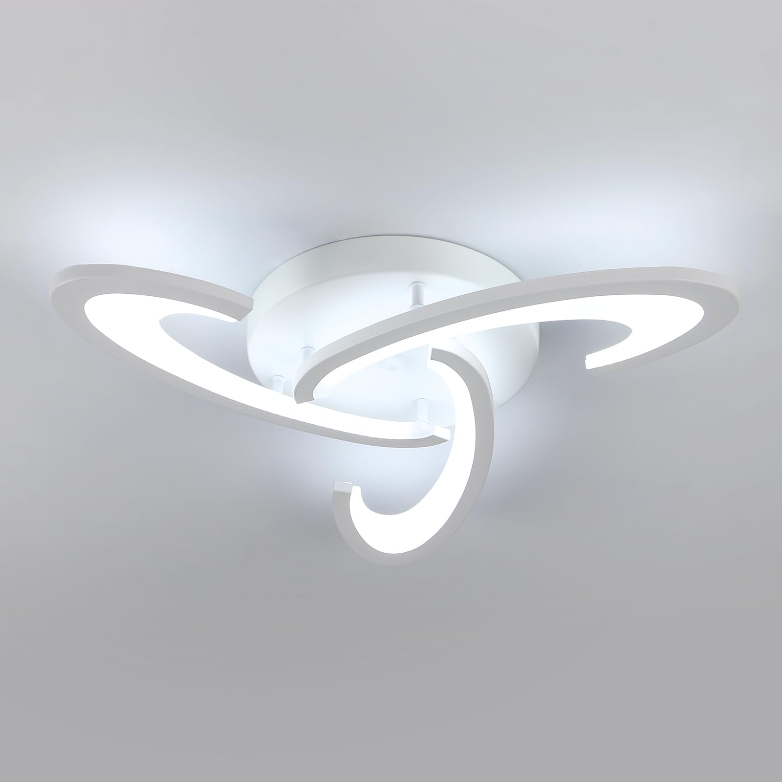 Dorlink LED Ceiling Lights, 36W 3240LM Ceiling Lighting Modern, White Semi Flush Mount Ceiling Light Fittings, 6500K Cool White Acrylic Ceiling Lights for Living Room Bedroom Kitchen Hallway