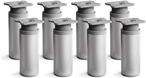 Patas para muebles, 8 piezas, altura regulable | Perfil redondo: Ø 40