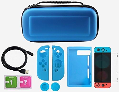 AMAGLE Carrying Case Bundle Aceessories Starter Kit for Nintendo Switch Blue - Nintendo Switch NOT INCLUDED