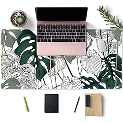 Desk Mat Green Plant Leaf Large Mouse Pad Desk Pad