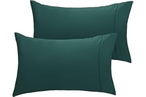 LuxClub Collection Pillowcases 2 Pack - Wrinkle Free Cooling Pillow Cases with Satin Trim - Machine Washable Hotel Bedding Si