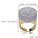TOPGRILLZ 23mm 14K Gold Plated Round Fully Iced Out CZ Lab Simulated Diamond Bling Band Style Pinky Ring for Men Hip Hop