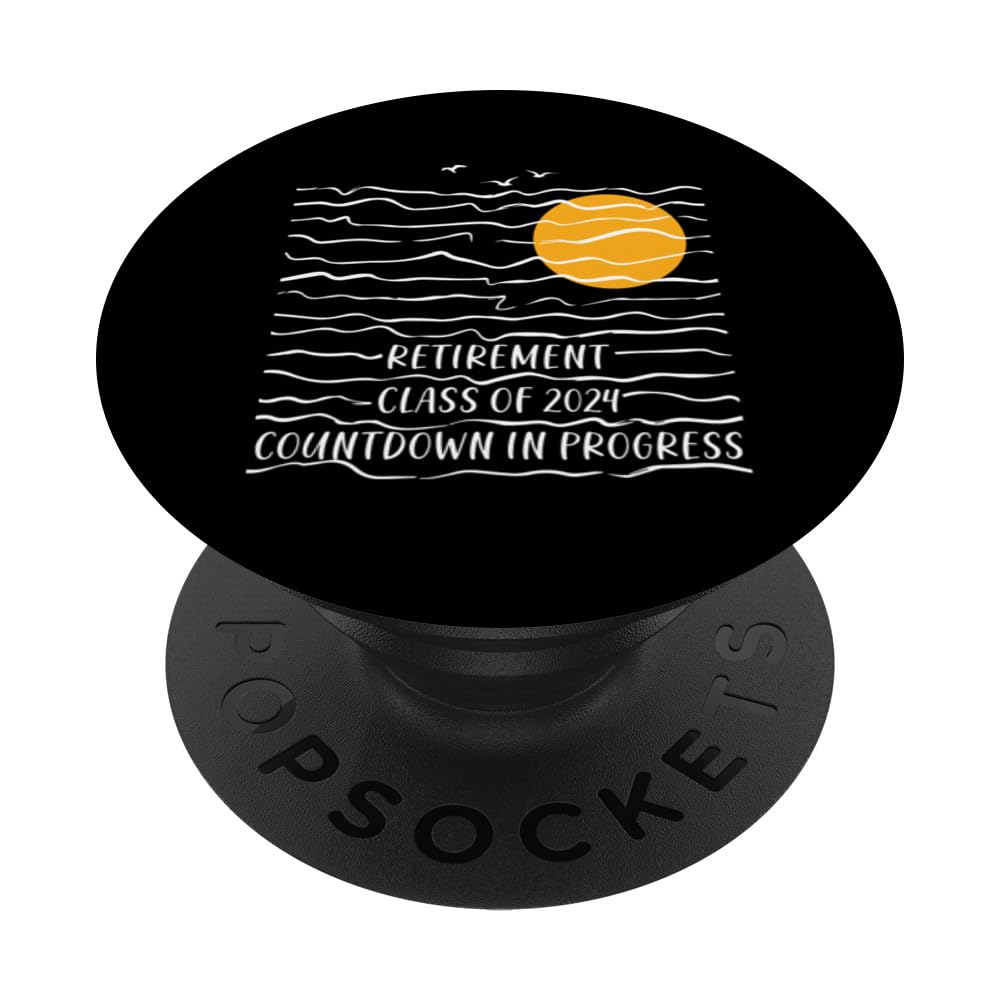 Retirement Class of 2024 Beach Countdown Tee PopSockets Swappable PopGrip