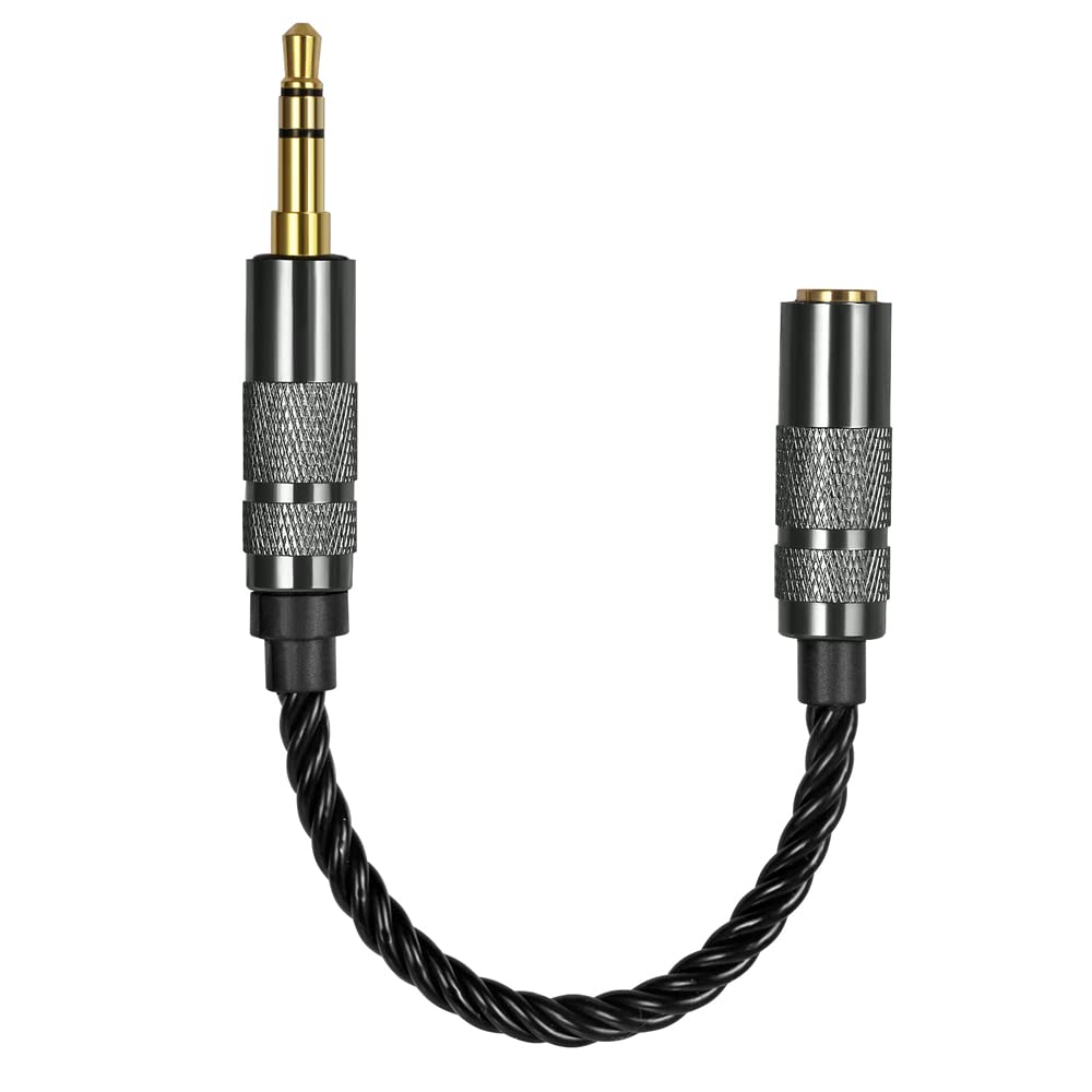 Girftu 4.4mm Male to 3.5mm 2.5mm Female Adapter Audio Converter Jack Cable Silver Plated Copper Headphone Transfer Upgrade Wire (2.5mm Female to 3.5mm Male)